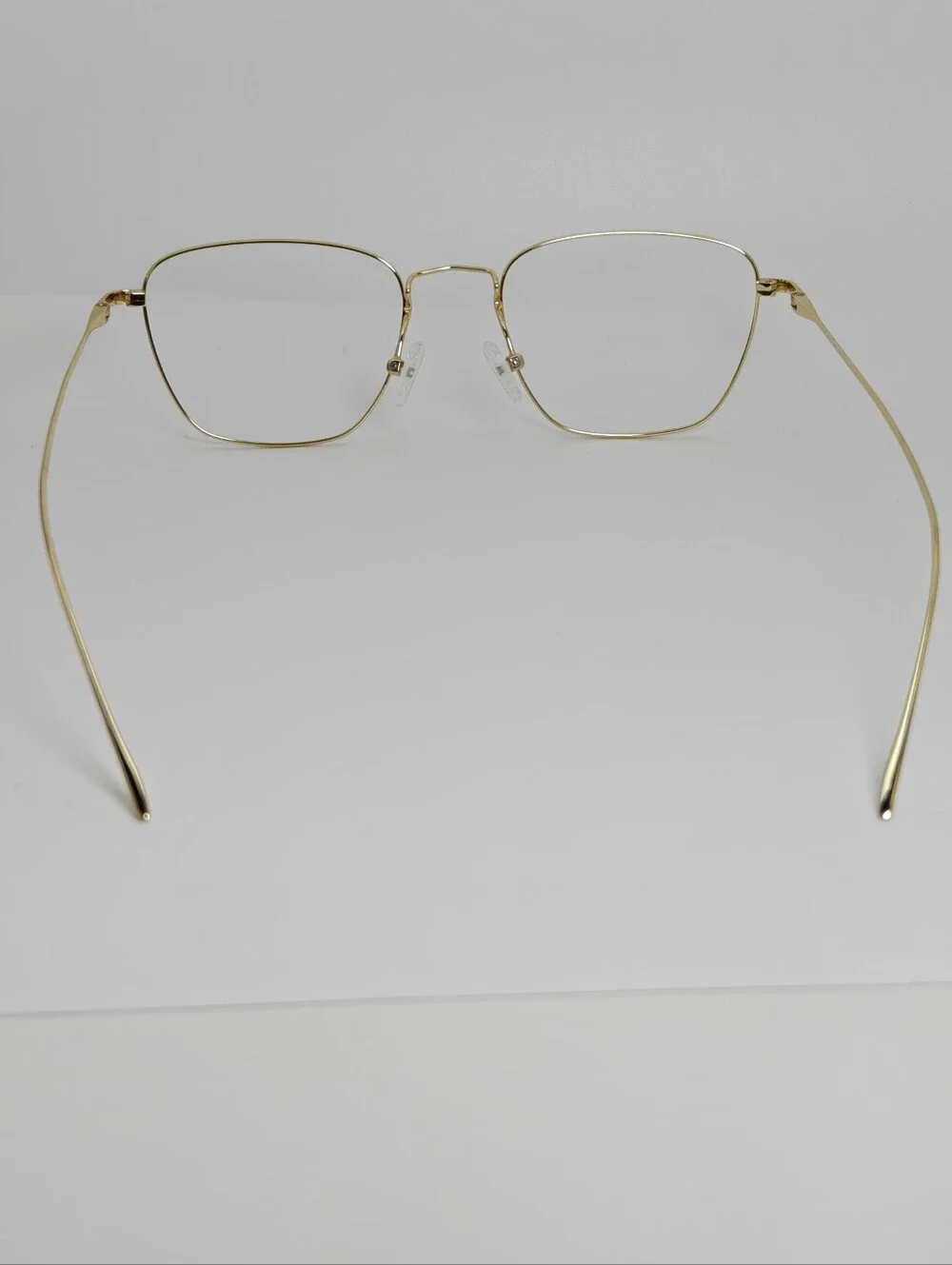 Future. Titanium Eyeglass Temple Arm in Gold. Minimalist Nose Pads.